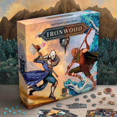 Ironwood is a rules-light, highly asymmetric, card-driven tactical game for 1-2 players. Each round, you and your opponent alternate playing a total of 3 of your faction-specific cards for their action effects. These effects include positioning your warbands, initiating combat, extracting crystals, bestowing temporary passive effects, and many more. When combat occurs, you will use the same cards for their combat values instead, in a simultaneous bid to gain combat bonuses, inflict and fend off casualties,