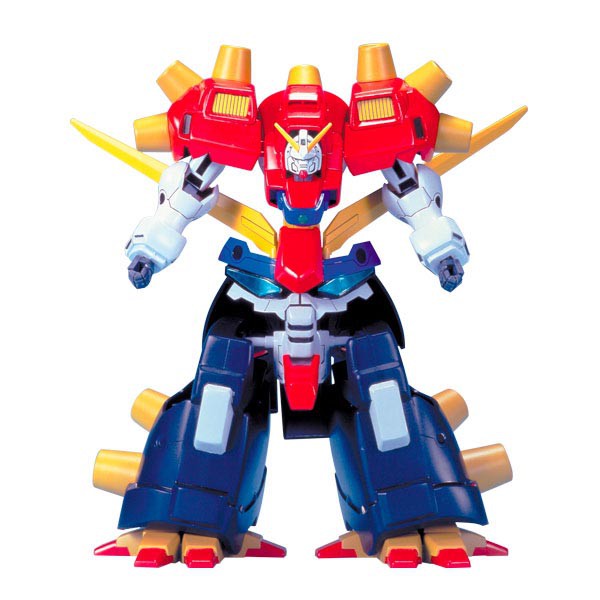 This retro kit from 1995 features a Colorful snap-fit model of the main antagonist from the "G Gundam" anime series. Features a relatively bizarre design; Transformable into "head mode" where it's feet become a Gundam head. Great for collectors who seek out more unique model kits.