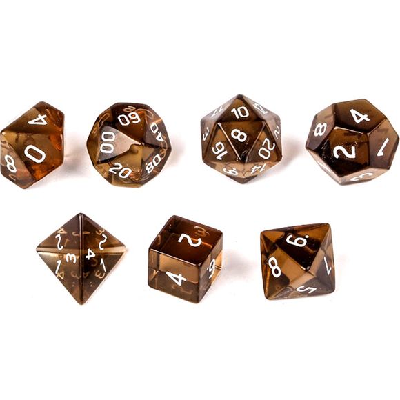 Galactic Dice Premium Dice Sets - Tea Crystal Set of 7 Stone Dice with Tin | Galactic Toys & Collectibles