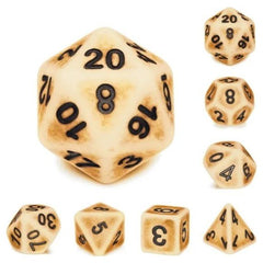 Galactic Dice Premium Dice Sets - Brown Ancient Acrylic Set of 7 Dice | Galactic Toys & Collectibles