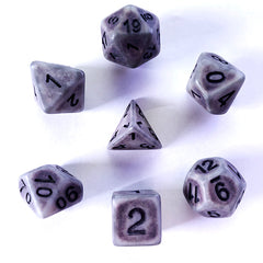 Galactic Dice Premium Dice Sets - Silver Ancient Acrylic Set of 7 Dice | Galactic Toys & Collectibles