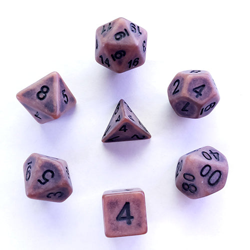 Galactic Dice Premium Dice Sets - Copper Ancient Acrylic Set of 7 Dice | Galactic Toys & Collectibles