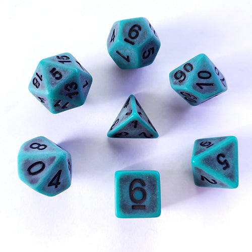 Galactic Dice Premium Dice Sets - Green Ancient Acrylic Set of 7 Dice | Galactic Toys & Collectibles