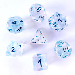 Galactic Dice Premium Dice Sets - Winter Walker (Clear & Blue) Acrylic Set of 7 Dice | Galactic Toys & Collectibles