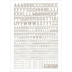 Steel Spirit Gundam Decal AW-154 Letters Water Slide Decal Set - Gray | Galactic Toys & Collectibles