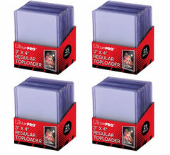 Super clear, regular 3" x 4" Toploader for standard size cards (2-1/2" x 3-1/2"). Toploader is made of rigid plastic that encloses the card and keeps it clean while preventing damage. 4 Packages of 25