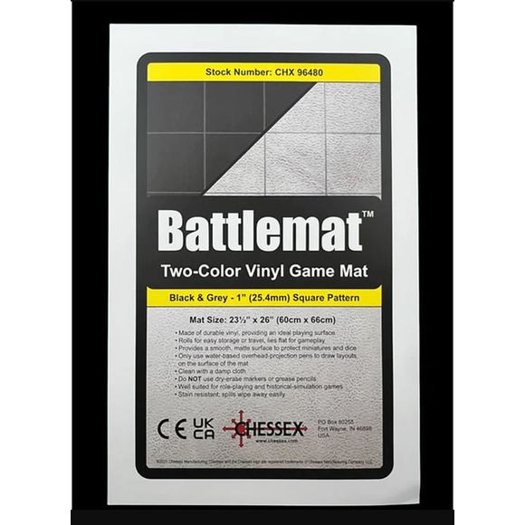 Chessex Reversible Battlemat: 1" Black/Grey Squares (23.5" x 26") | Galactic Toys & Collectibles