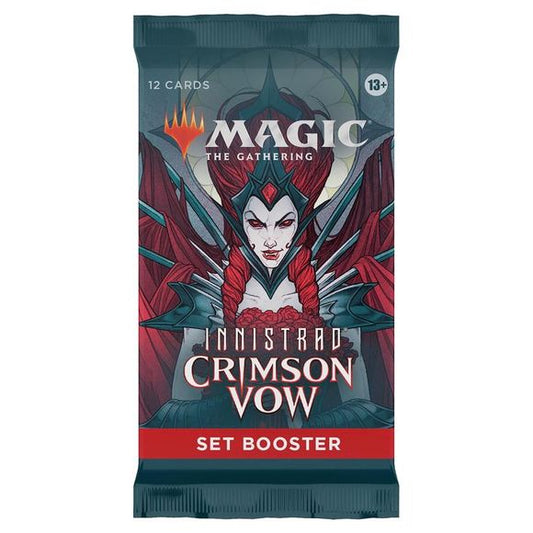 Each Set Booster contains 12 Magic cards, 1 Art Card, and 1 token, ad card, Helper card, or special card from Magic's history (a card from "The List").
Each pack contains a combination of 1–4 Rares and/or Mythic Rares, 2–7 Uncommons, 3–8 Commons, and 1 Eternal Night Full-Art Basic Land card.
One non–Art Card and non–Land card of any rarity is a traditional foil. 
The Eternal Night Basic Land card is traditional foil in 15% in packs.
A foil-stamped Signature Art Card replaces the Art Card in 5% of Set Bo