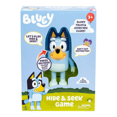 Now your little ones can bring home the fun and imaginative play of Bluey with the Bluey Hide & Seek Game! Kids can really play Hide and Seek with Bluey in their house with this adorable, interactive, electronic figure. Hide Bluey anywhere and press her nose to start the built-in timer. Bluey talks and giggles every few seconds to help lead you in the right direction to find her. Will your child and their friends find her before the timer runs out? The first person to find Bluey within the time wins!