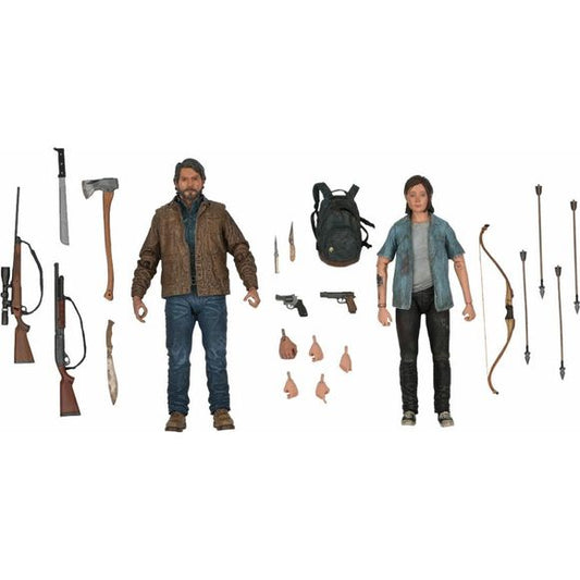 In The Last of Us Part II, players experience the devastating physical and emotional consequences of Ellie's vengeance as she embarks on a relentless pursuit of those who've wronged her. This Ultimate action figure 2-pack includes Ellie, who has a mysterious immunity to the zombie infection, and Joel, the smuggler-turned-father-figure who was initially tasked with escorting her across a post-apocalyptic America in the first game. Each figure has over 30 points of articulation and comes with screen-accurate