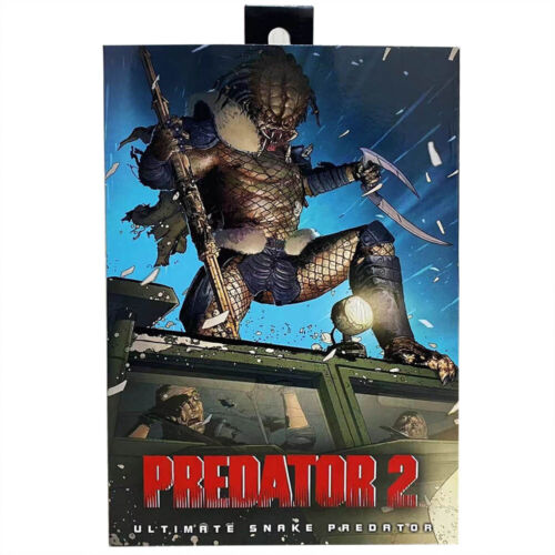 Predator 2, the action-packed sequel to the original movie, moved the hunt to Los Angeles and revealed a Lost Tribe of alien hunters! NECA brings more of the Lost Tribe to Ultimate form with Snake Predator, a deadly assassin from the Serpent Clan specializing in close combat. The 7" scale Ultimate Snake Predator action figure features over 30 points of articulation, and comes with masked head, unmasked head, throwing discs, skull and spine, extended and collapsed spears, and his trademark weapons, two doubl