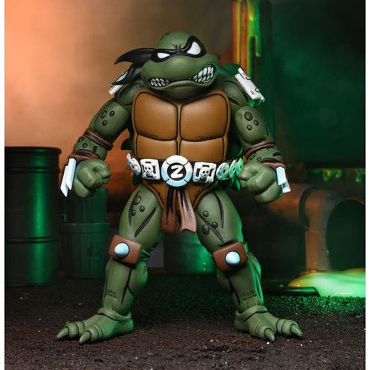 The wait is finally over! NECA is proud to announce the new Slash figure based on Eastman and Laird’s Teenage Mutant Ninja Turtles Adventures comic book series from Archie Comics! This solitary mutant turtle from Palmadise isn’t as evil as he is… ecologically dedicated? Driven mad by the needless destruction of his paradise planet for a presidential palace, the sinister Slash will take his vengeance on authority figures across the galaxy! Slash is detailed as depicted in the comics and comes with interchang