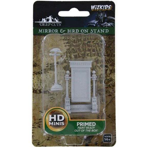 WizKids: Deep Cuts Unpainted Miniatures: Mirror & Bird On Stand | Galactic Toys & Collectibles