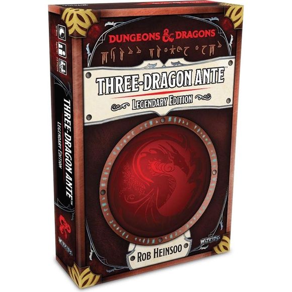 Three-Dragon Ante: Legendary Edition is a card game of wagers and strategy that’s fast paced with beautiful dragon-themed card art. Fun to play on its own or add it to your Dungeons & Dragons campaign as an immersive, in-character tavern game. Each game is played with 80 cards – 70 Standard Dragon cards and 10 chosen from the 30 Mortal and Legendary Dragon cards. Use one of the suggested theme decks, or choose the 10 cards randomly to add endless replayability.

Players start with gold in their hoard, cho