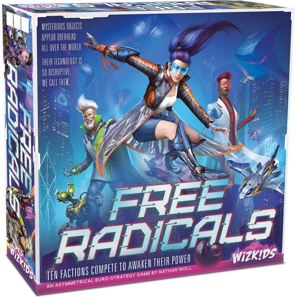 Only a few years after the mysterious, advanced, and powerful Free Radicals appeared around the world, one is on the verge of revealing its secrets—The Sphere. Will your faction unlock its knowledge first? In Free Radicals, players take control of one of the ten fully asymmetrical factions that make up the interconnected community of Sphere City, a thriving community built underneath The Sphere. The Sphere has inspired and powered an evolutionary leap in human technology and as their research is about to co