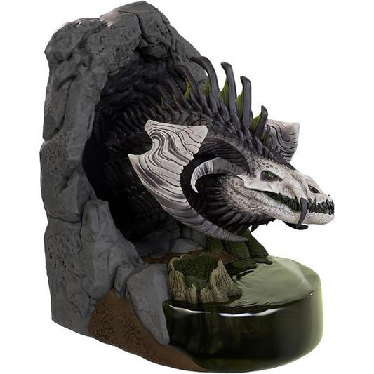 Guard your Dungeons & Dragons tomes with our new line of D&D Bookends! Show off iconic creatures while keeping your gaming shelf nice and tidy. This 7-inch-tall resin bookend features the Black Dragon from the latest Monster Manual in its preferred habitat, a fetid swamp. Each D&D Bookend is sold in single-unit packaging, letting you mix and match your favorite monsters. Features: Designed from artwork featured in the latest Monster Manual. 7-inch-tall resin bookend fits nicely on most shelves. Pairs Perfec
