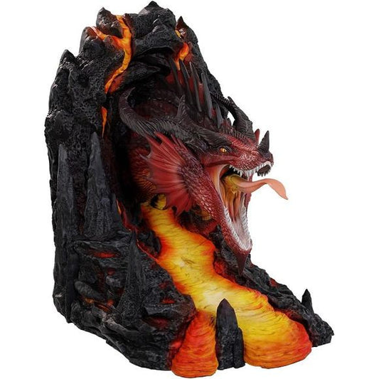 Guard your Dungeons & Dragons tomes with our new line of D&D Bookends! Show off iconic creatures while keeping your gaming shelf nice and tidy. This 7-inch-tall resin bookend features the Red Dragon from the latest Monster Manual in its preferred habitat, a fetid swamp. Each D&D Bookend is sold in single-unit packaging, letting you mix and match your favorite monsters. Features: Designed from artwork featured in the latest Monster Manual. 7-inch-tall resin bookend fits nicely on most shelves.