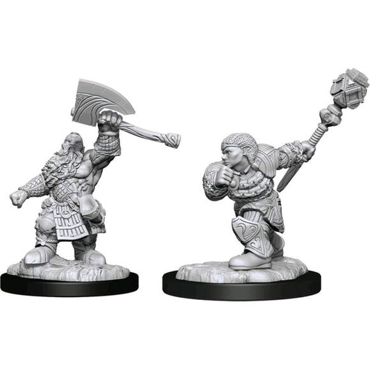 Magic the Gathering Unpainted Miniatures: W02 Dwarf Fighter & Dwarf Cleric | Galactic Toys & Collectibles
