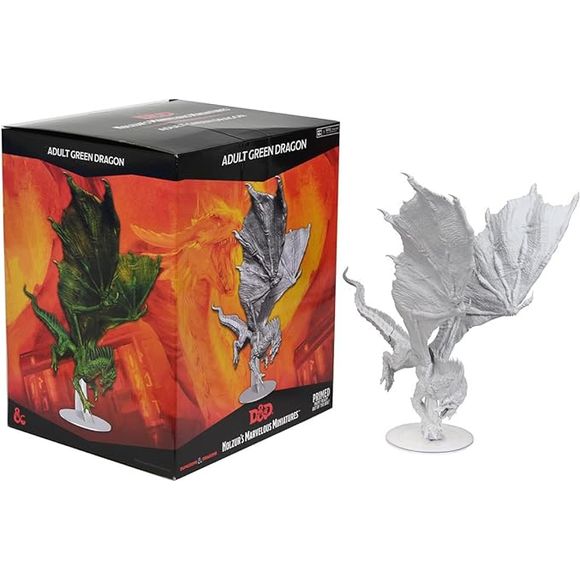 Adult Green Dragon: Dungeons & Dragons Nolzur’s Marvelous Miniatures come with highly detailed figures, primed and ready to paint out of the box. These fantastic miniatures include deep cuts for easier painting. The packaging displays these miniatures in a clear and visible format, so customers know exactly what they are getting. This is a 1-count monster pack. Primed and ready to paint. Some miniatures include translucent parts. Little to no assembly required. Display on your shelf or incorporate into your
