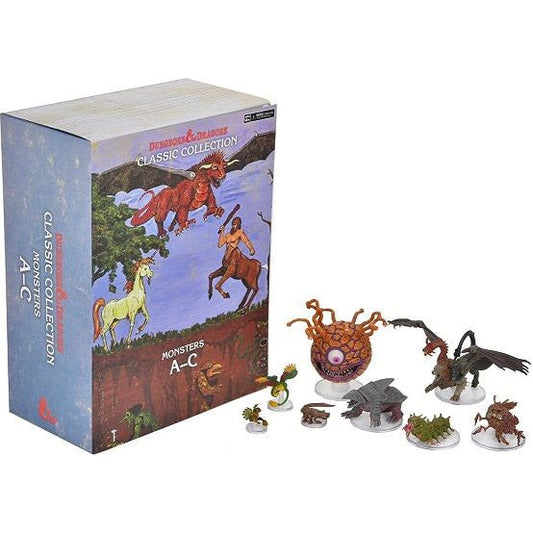 D&D Classic Monster Collection A-C is a highly collectable set of pre-painted miniatures that is inspired by iconic monsters from the original Dungeons & Dragons Monster Manual. This set contains: Ankheg, Basilisk, Beholder, Bulette Carrion Crawler, Chimera, Cockatrice, Couatl.