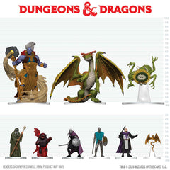 Agreat choice for starting or expanding your collection.
Collect all 46 miniatures, including creatures featured in Forgotten Realms: Adventures in Faerûn and Forgotten Realms: Heroes of Faerûn. 
Features a carefully curated lineup from the Forgotten Realms' most iconic factions, including the idealist Harpers, mercenary Zhentarim, druidic Emerald Enclave, and more.
Each Booster contains 1 large miniature and 3 medium or small miniatures.