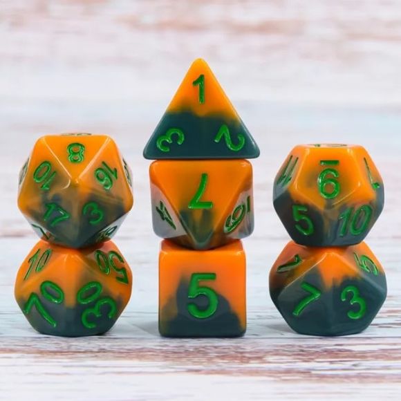 The perfect companion for your gaming needs! These HD acrylic dice are exactly what you've been searching for that upcoming game night with the group. This set includes one of each: d20, d12, d10, d10 (percentile), d8, d6, and a d4 (7 dice in total)