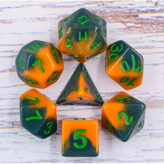 Galactic Dice Premium Dice Sets - Jack's Mask Acrylic Set of 7 Dice