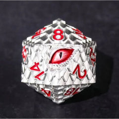 Galactic Dice Premium Dice Sets - Silver & Red Dragon Set of 7 Dice with Tin | Galactic Toys & Collectibles
