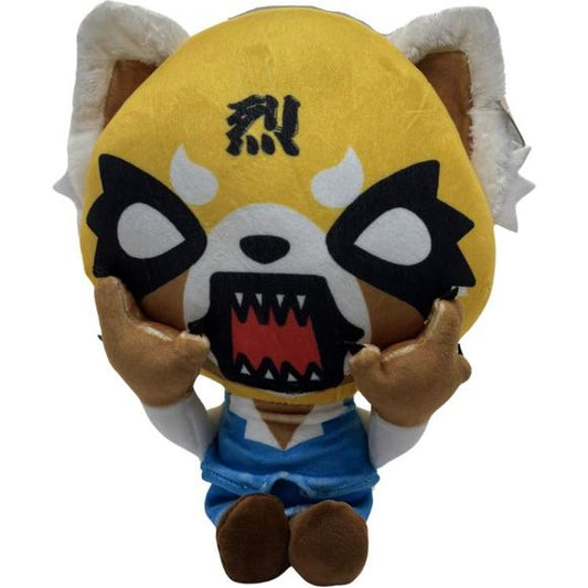 From Sanrio, the makers of Hello Kitty, comes Aggretsuko – a mild-mannered red Panda office worker named Retsuko who blows off steam by singing Death Metal karaoke as her alter-ego, Aggretsuko! This 11” plush version of Aggretsuko features her fully transformed and mid-scream while distressing from the pressures of the workday! She can be displayed many different ways and is made of soft, high-quality material!