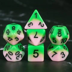 The perfect companion for your gaming needs! These HD acrylic dice are exactly what you've been searching for that upcoming game night with the group. This set includes one of each: d20, d12, d10, d10 (percentile), d8, d6, and a d4 (7 dice in total)