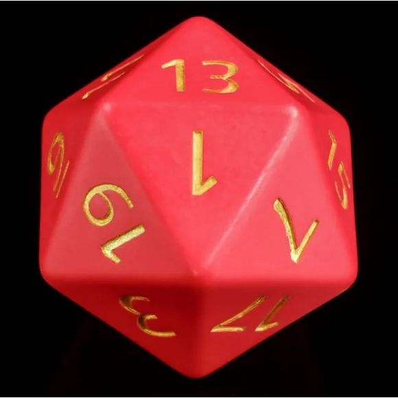 Jumbo Acrylic D20 dice for board games.