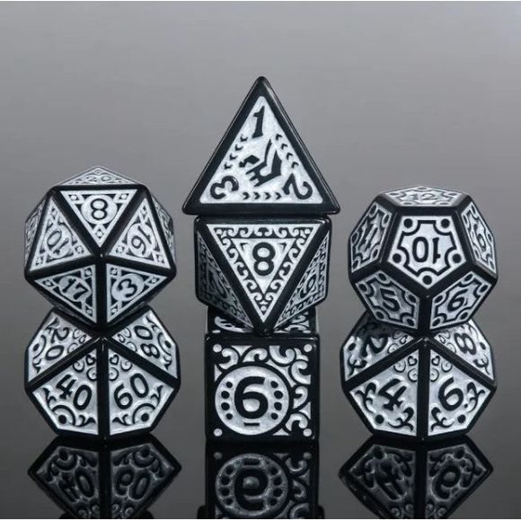 A 7 pcs Polyhedral dice set used for Dungeons and Dragons, MTG , RPG Games etc. The dice included are 1- D4,1- D6,1- D8,1- D10,1- D00,1- D12, and 1- D20