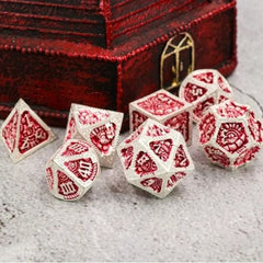 Galactic Dice Premium Dice Sets - New Era Red & Silver Set of 7 Dice with Tin | Galactic Toys & Collectibles