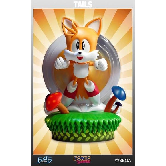 This is in NEW and UNOPENED Condition.

Miles "Tails" Prower is an orange-yellow, anthropomorphic fox with two tails and is known to be Sonic's best friend, sidekick, and an expert mechanic. When he spins his two tails like a helicopter rotor, he has the unique ability to push himself through the air to catch up with Sonic. However, when he takes to flight, he tires quickly. Unlike Sonic, Tails has the ability to swim.

First 4 Figures is proud to present Tails! Created in his classic design, he is zooming