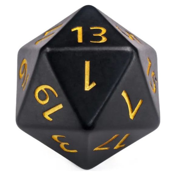 Jumbo Acrylic D20 dice for board games.