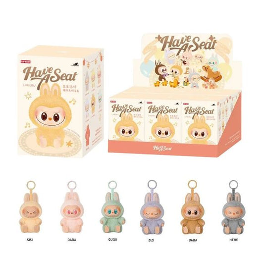 POP MART Labubu V2 Have A Seat The Monsters HEHE Plush Keychain AUTHENTIC