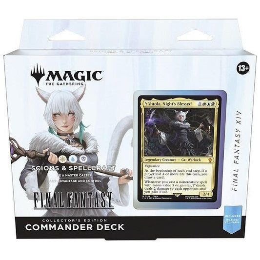 The entire FINAL FANTASY saga is here! Your players will step into the worlds of the beloved FINAL FANTASY RPG series' sixteen mainline games with a Commander deck mainly featuring cards from FINAL FANTASY VI, FINAL FANTASY VII, FINAL FANTASY X, and FINAL FANTASY XIV. They'll cast powerful spells, call upon classic summons, and even visit their favorite locations on the back of a Chocobo. Countless elements from the games are here for players to weave together their own stories.
In Commander, four players c
