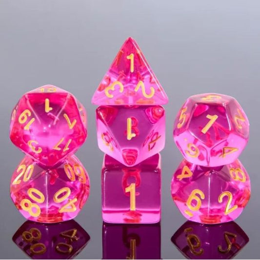 A 7 pcs Polyhedral dice set used for Dungeons and Dragons, MTG , RPG Games etc.
The dice included are 1- D4,1- D6,1- D8,1- D10,1- D00,1- D12, and 1- D20