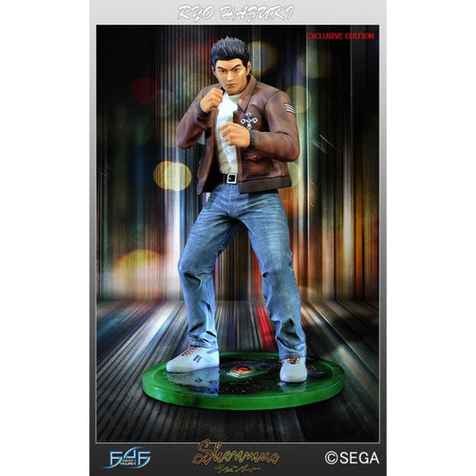 This statue has no edition number, and was a SAMPLE and is in NEW and unopened condition. 

Ready to take on any challenger as he walks the streets of Yokosuka, Ryo Hazuki appears just as he does in the Shenmue series of video games from SEGA. Standing 12-inches tall in this Shenmue Ryo Hazuki 1:6 Scale Statue, the games' main protagonist wears his brown leather jacket, blue jeans, and sneakers.

This is the exclusive edition of Ryo Hazuki. In this edition of the statue, he is stood upon the game's legendar