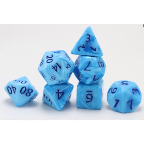 The perfect companion for your gaming needs! These HD acrylic dice are exactly what you've been searching for that upcoming game night with the group. This set includes on of each: d20, d12, d10, d10 (percentile), d8, d6, and a d4 (7 dice in total) in an iridescent green finish.