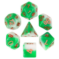 The perfect companion for your gaming needs! These HD acrylic dice are exactly what you've been searching for that upcoming game night with the group. This set includes one of each: d20, d12, d10, d10 (percentile), d8, d6, and a d4 (7 dice in total)