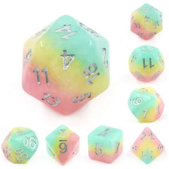 The perfect companion for your gaming needs! These HD acrylic dice are exactly what you've been searching for that upcoming game night with the group. This set includes on of each: d20, d12, d10, d10 (percentile), d8, d6, and a d4 (7 dice in total).