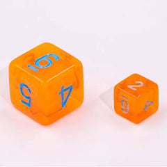 Galactic Dice Acrylic HD Mini Dice Sets - Transparent Orange Set of 7 Dice