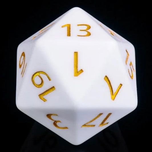 Jumbo Acrylic D20 dice for board games.