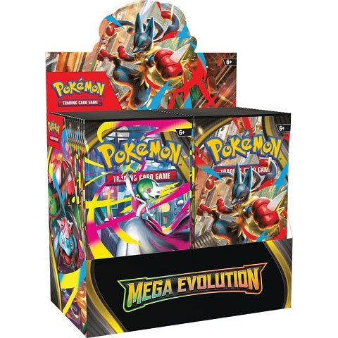 Release Date: 09/26/2025
Mega Evolve Your Strength to the Next Stage! Striving to become stronger, Pokémon of all types are putting everything on the line to become Mega Evolution Pokémon ex! Harness the strong aura of Mega Lucario ex, embrace the overflowing power of Mega Gardevoir ex, and team up with more of these powerful Pokémon that boast devastating attacks and massive HP. But consider your strategy carefully—extra power brings extra risks! Choose your Pokémon partners and prepare for the biggest bat
