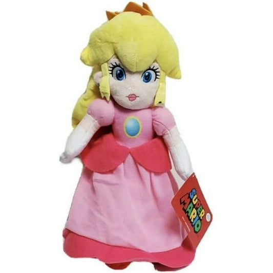 Introducing the Super Mario 'Princess Peach' 12 inch plush toy character - the perfect addition to any Super Mario fan's collection! This officially licensed plush toy features Peach in her classic pink dress, complete with her signature crown. One of the key selling points of this toy is its high-quality craftsmanship. Made from soft, durable materials, this plush toy is perfect for snuggling up with or displaying proudly on a shelf. Its 12-inch size makes it the perfect size for both playtime and decorati