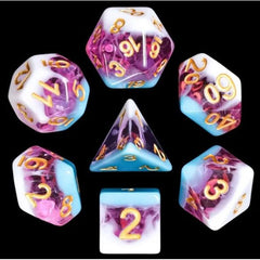 Galactic Dice Acrylic HD Dice Sets - Dripping Cream Set of 7 Dice