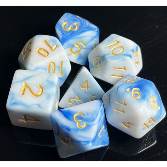 The perfect companion for your gaming needs! These HD acrylic dice are exactly what you've been searching for that upcoming game night with the group. This set includes on of each: d20, d12, d10, d10 (percentile), d8, d6, and a d4 (7 dice in total) in an iridescent green finish.