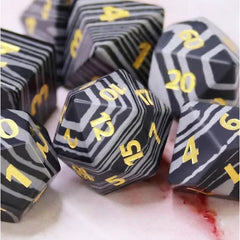 Galactic Dice Premium Dice Sets - Window Spider Set of 7 Artificial Stone Dice with Tin