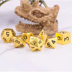 Galactic Dice Mini Metal Dice Sets - Bright Gold Set of 7 Dice | Galactic Toys & Collectibles